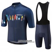 2019 Maillot Ciclismo Morvelo Fonce Bleu Manches Courtes et Cuissard