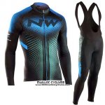 2019 Maillot Ciclismo Northwave Noir Bleu Manches Longues et Cuissard