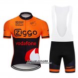 2019 Maillot Ciclismo Ziggo Orange Noir Manches Courtes et Cuissard