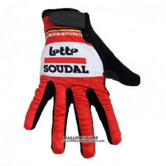 2020 Lotto Soudal Gants Doigts Longs Rouge Blanc