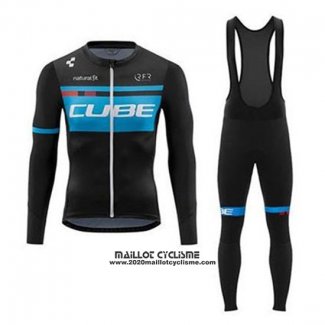 2020 Maillot Ciclismo Cube Bleu Noir Manches Longues et Cuissard