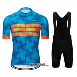 2020 Maillot Ciclismo Le Col Bleu Orange Manches Courtes et Cuissard