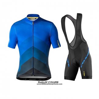 2020 Maillot Ciclismo Mavic Bleu Noir Manches Courtes et Cuissard