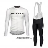 2020 Maillot Ciclismo Scott Blanc Manches Longues et Cuissard