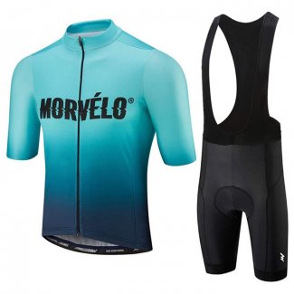 2020 Maillot Cyclisme Morvelo Bleu Clair Manches Courtes et Cuissard