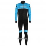 2020 Maillot Cyclisme Trek Noir Bleu Manches Longues et Cuissard