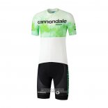 2021 Maillot Cyclisme Cannondale Blanc Vert Manches Courtes et Cuissard