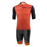 2021 Maillot Cyclisme Castelli Orange Manches Courtes et Cuissard(1)