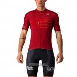 2021 Maillot Cyclisme Giro d'Italia Rouge Manches Courtes et Cuissard