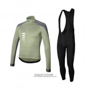 2021 Maillot Cyclisme RH+ Gris Vert Manches Longues et Cuissard(1)