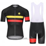 2021 Maillot Cyclisme Steep Rouge Jaune Manches Courtes et Cuissard