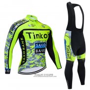 2021 Maillot Cyclisme Tinkoff Jaune Manches Longues et Cuissard