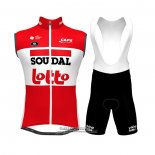 2022 Gilet Coupe Vent Lotto Soudal Rouge Manches Courtes et Cuissard