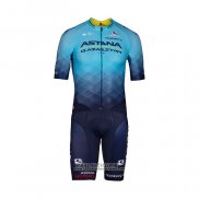 2022 Maillot Cyclisme Astana Bleu Jaune Manches Courtes et Cuissard