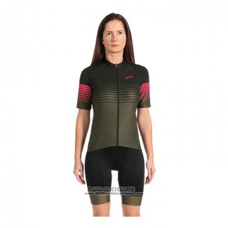 2022 Maillot Cyclisme Femme Nalini Vert Noir Manches Courtes et Cuissard