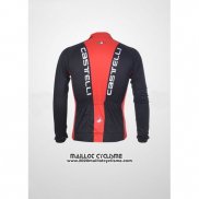 2011 Maillot Ciclismo Castelli Noir et Rouge Manches Longues et Cuissard