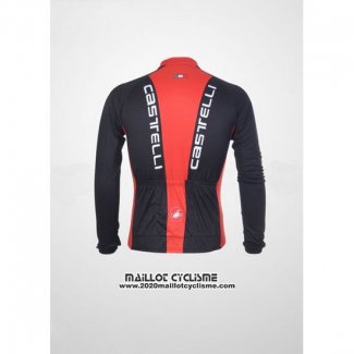 2011 Maillot Ciclismo Castelli Noir et Rouge Manches Longues et Cuissard