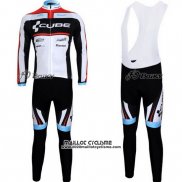 2012 Maillot Ciclismo Cube Noir et Blanc Manches Longues et Cuissard