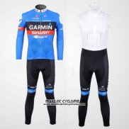 2012 Maillot Ciclismo Garmin Sharp Azur Manches Longues et Cuissard