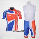 2012 Maillot Ciclismo Sky Champion Regno Unito Orange et Bleu Manches Courtes et Cuissard