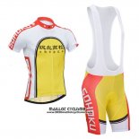 2014 Maillot Ciclismo Fox Cyclingbox Jaune et Rouge Manches Courtes et Cuissard