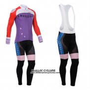 2014 Maillot Ciclismo Fox Cyclingbox Rouge et Violet Manches Longues et Cuissard