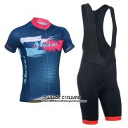 2014 Maillot Ciclismo Monton Rouge et Bleu Manches Courtes et Cuissard