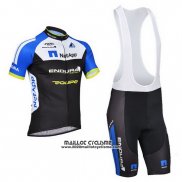 2014 Maillot Ciclismo Netapp Noir et Bleu Manches Courtes et Cuissard