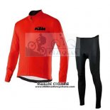 2015 Maillot Ciclismo KTM Rouge Manches Longues et Cuissard