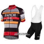 2016 Maillot Ciclismo Bianchi Rouge et Orange Manches Courtes et Cuissard