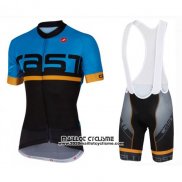 2016 Maillot Ciclismo Castelli Bleu Noir Manches Courtes et Cuissard