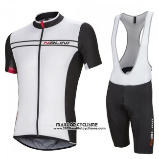 2016 Maillot Ciclismo Nalini Blanc et Noir Manches Courtes et Cuissard