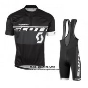 2016 Maillot Ciclismo Scott Blanc et Noir Manches Courtes et Cuissard