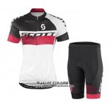 2016 Maillot Ciclismo Scott Noir et Blanc Manches Courtes et Cuissard