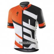 2016 Maillot Ciclismo Specialized Blanc et Orange Manches Courtes et Cuissard