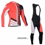 2016 Maillot Ciclismo Specialized Orange et Noir Manches Longues et Cuissard