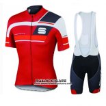 2016 Maillot Ciclismo Sportful Noir et Rouge Manches Courtes et Cuissard