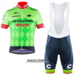 2017 Maillot Ciclismo Cannondale Drapac Vert Manches Courtes et Cuissard