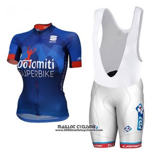 2017 Maillot Ciclismo Femme Dotomini Superbike Bleu Manches Courtes et Cuissard