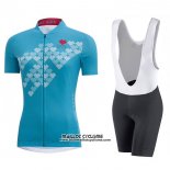 2017 Maillot Ciclismo Femme Gore Element Digi Cereste Manches Courtes et Cuissard