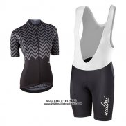 2017 Maillot Ciclismo Femme Nalini Gris et Noir Manches Courtes et Cuissard