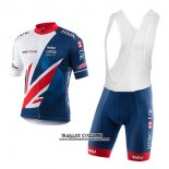 2017 Maillot Ciclismo Great Britain Bleu et Blanc Manches Courtes et Cuissard