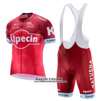 2017 Maillot Ciclismo Katusha Alpecin Rouge Manches Courtes et Cuissard