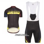 2017 Maillot Ciclismo Look Pro Equipo Noir et Jaune Manches Courtes et Cuissard