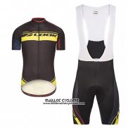 2017 Maillot Ciclismo Look Pro Equipo Noir et Jaune Manches Courtes et Cuissard