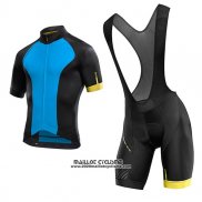 2017 Maillot Ciclismo Mavic Bleu et Noir Manches Courtes et Cuissard