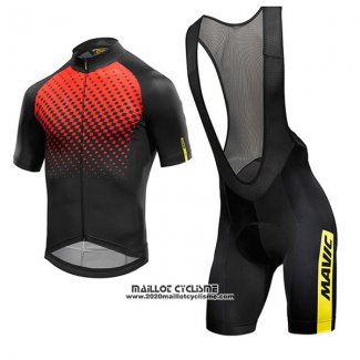 2017 Maillot Ciclismo Mavic Rouge et Noir Manches Courtes et Cuissard