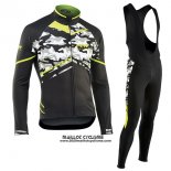 2017 Maillot Ciclismo Northwave Ml Noir et Camouflage Manches Longues et Cuissard