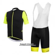 2017 Maillot Ciclismo RH+ Noir et Jaune Manches Courtes et Cuissard