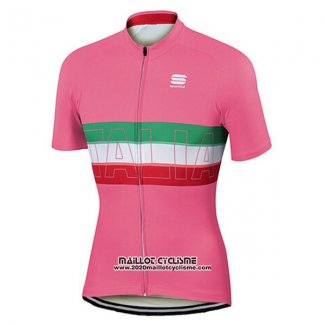 2017 Maillot Ciclismo Sportful Champion Italie Rouge Manches Courtes et Cuissard